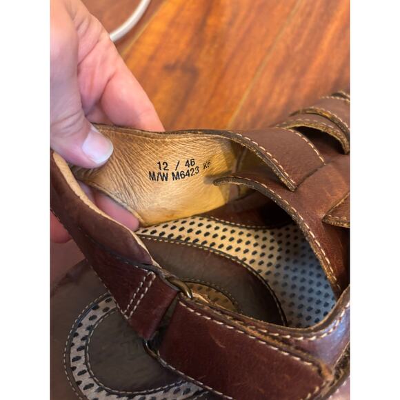 Born Men\'s Cabot III All Leather Fisherman Sandals Brown Size 12 Hiking Casual main image 4